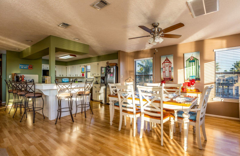 Rental kitchen at Gary Greene Vacation Rentals.