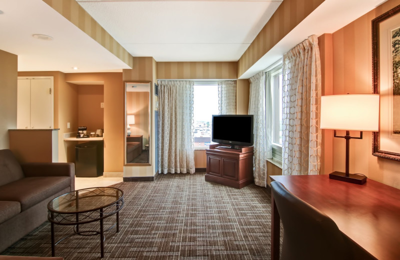 Guest room at DoubleTree Fallsview Resort & Spa by Hilton - Niagara Falls.