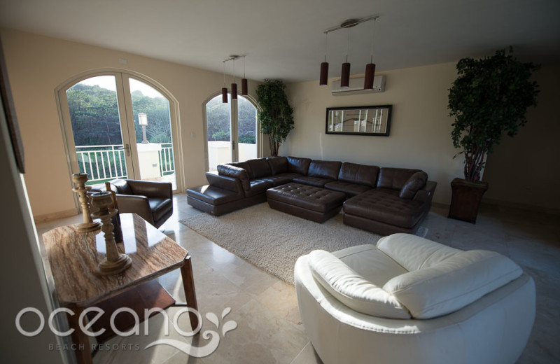 Vacation rental living room at Oceano Beach Resort.