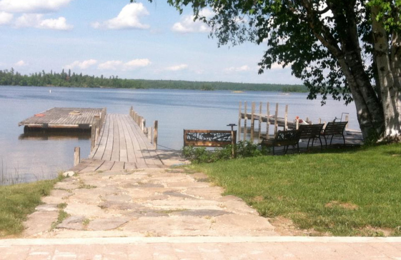 Lake dock at Angle Inn Lodge.