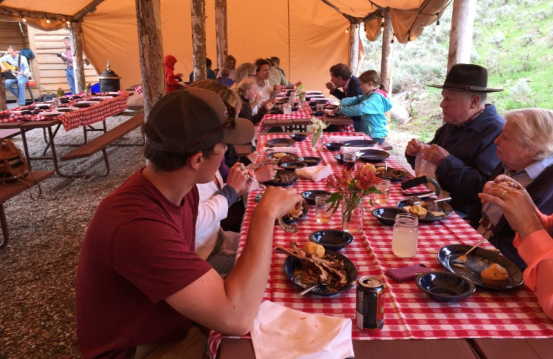 Dining at Spring Creek Ranch.