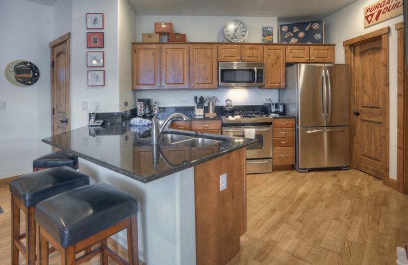 Rental kitchen at Hill Country Lake House.