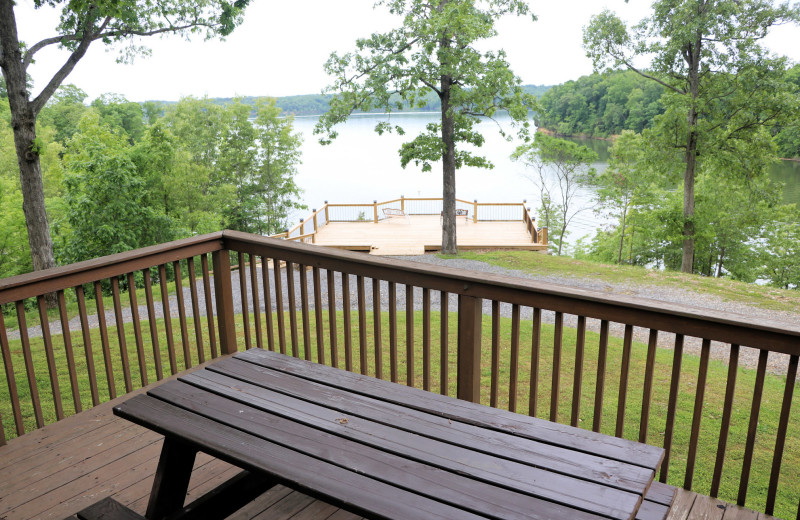 Cabin deck at Lynnhurst Family Resort.