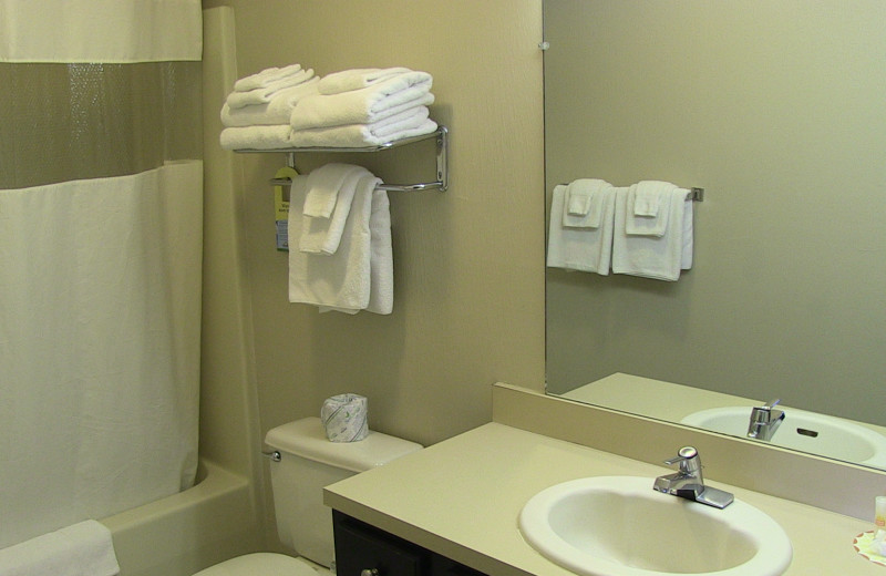 Guest bathroom at @ Michigan Inn and Lodge.