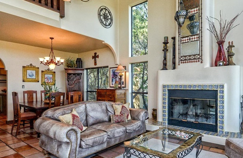 Living room at Casa Escondida.