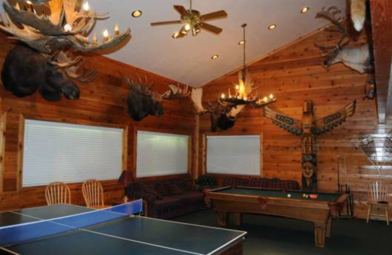 Recreation room at Gone Fishin' Lodge.