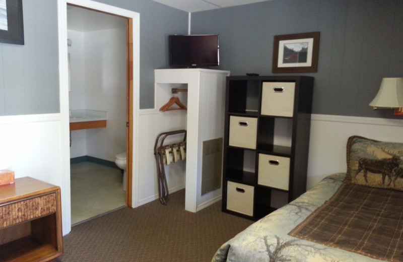 Guest room at Trail Lake Lodge.