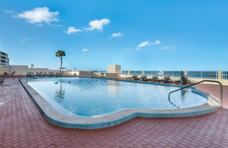 Outdoor pool at Quality Inn Daytona Beach Oceanfront.