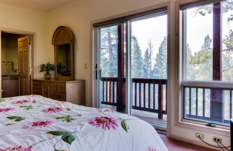 Vacation rental bedroom at Vacasa Rentals Lake Tahoe.