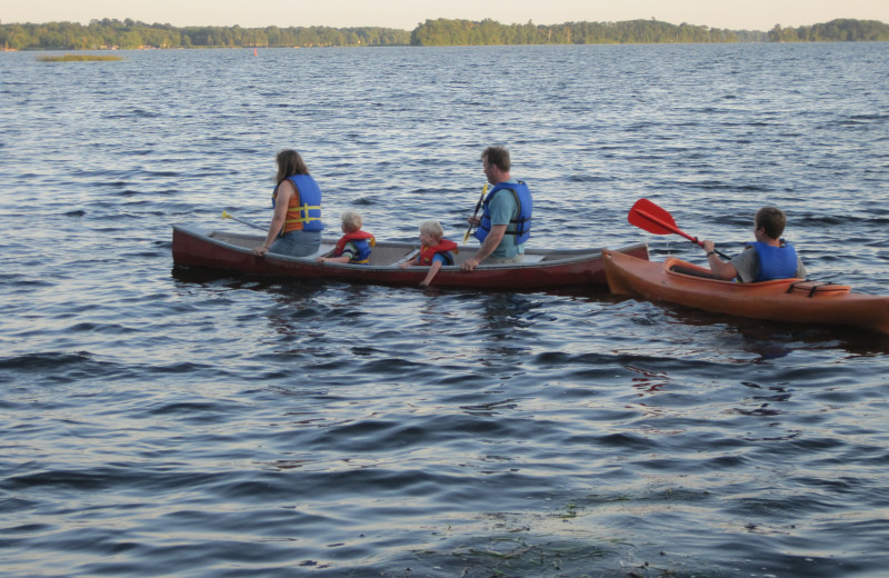 Kayaking at Scotsman Point Cottage Resort. 