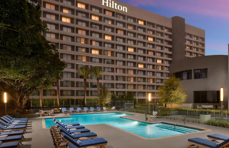 Outdoor pool at Hilton Los Angeles Culver City.