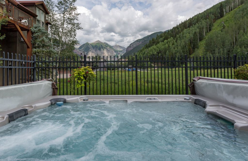 Rental hot tub at Welcome to Telluride Vacation Rentals.