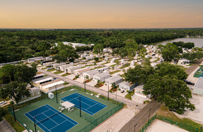 Aerial view of Sun-N-Fun RV Resort.