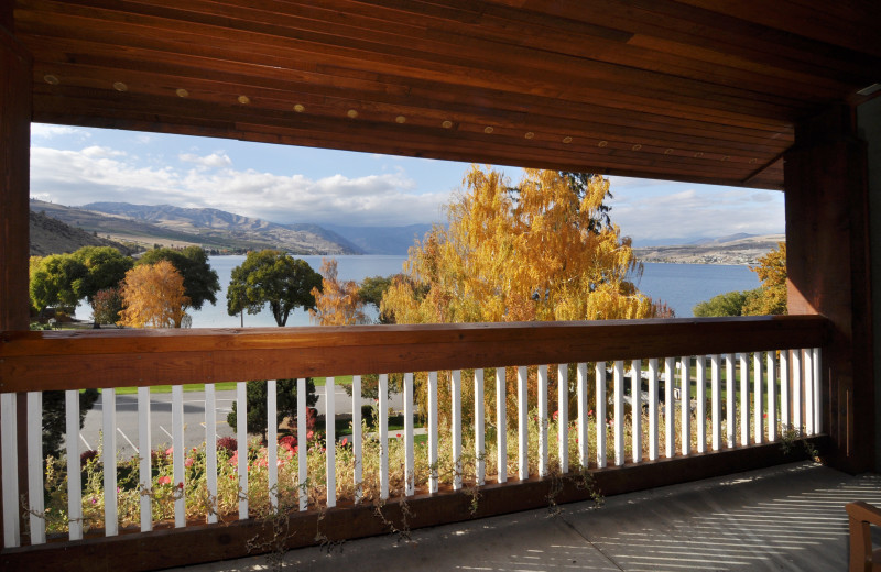 Balcony view at Lakeside Lodge & Suites.