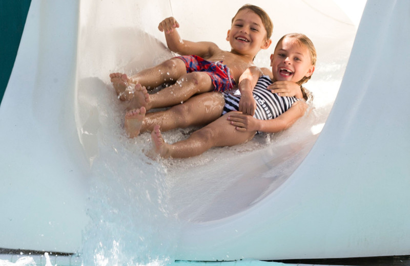 Kids on slide at Fontainebleau Miami Beach.