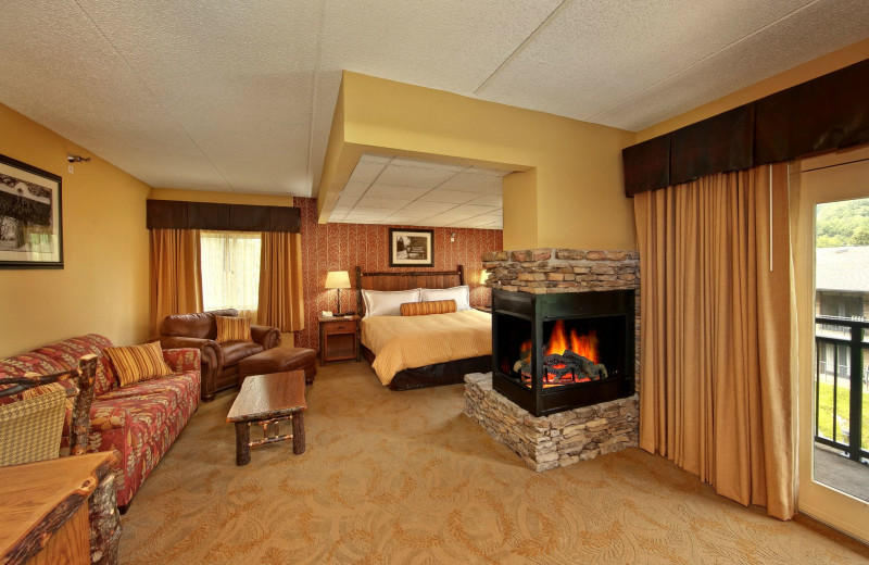 Guest room at Old Creek Lodge.