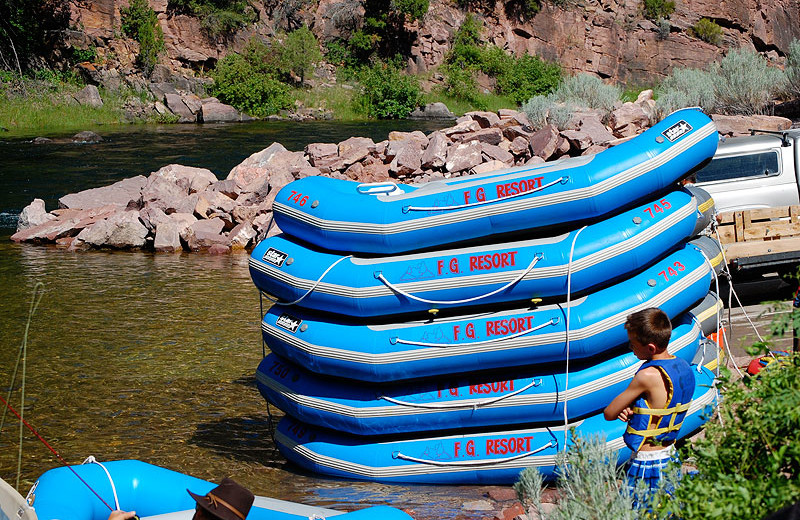 Raft rental at Flaming Gorge Lodge.