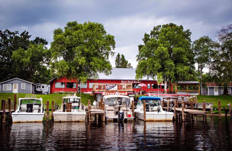 Exterior view of River Bend's Resort & Walleye Inn.