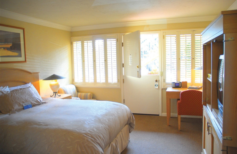 Bedroom view at Carmel Lodge. 