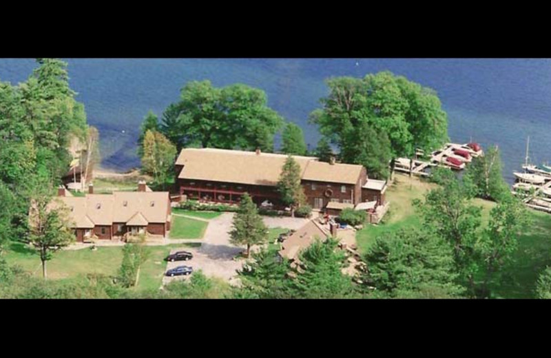 Aerial view of Northern Lake George Resort.