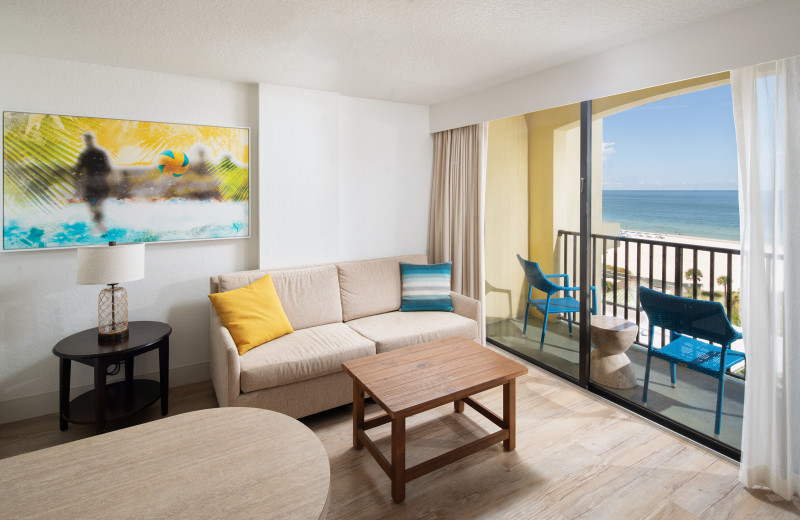 Guest living room at Sirata Beach Resort.