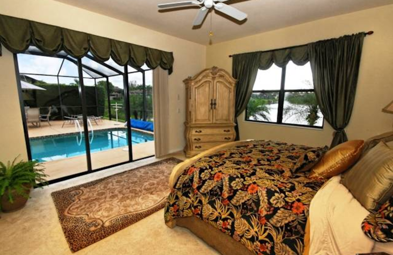 Vacation rental bedroom at TW Vacation Rentals.