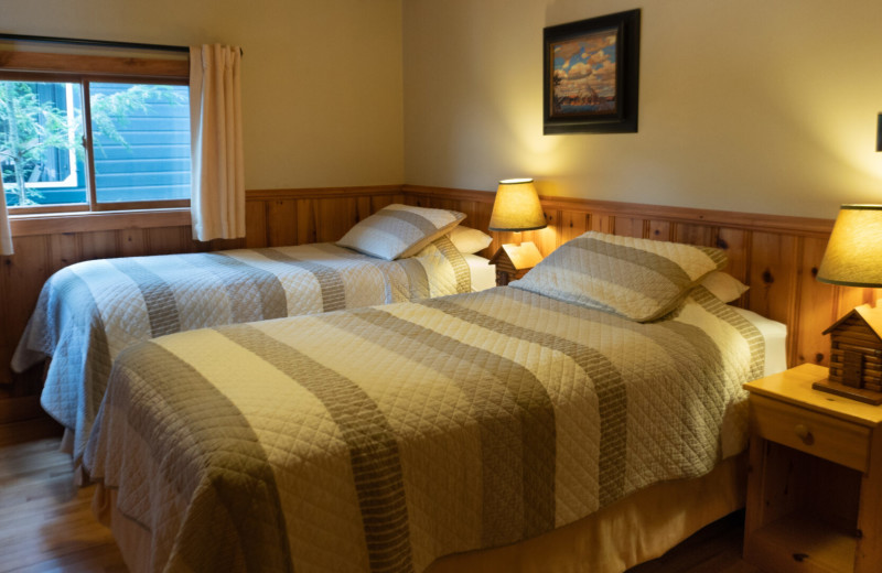 Cabin bedroom at Bartlett Lodge.