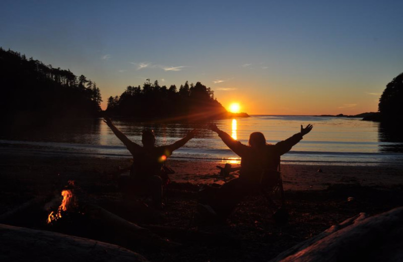 Sunset at The Cabins at Terrace Beach.