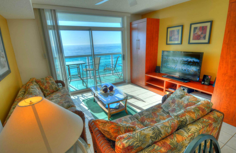 Rental living room at CondoLux Vacation Rentals.