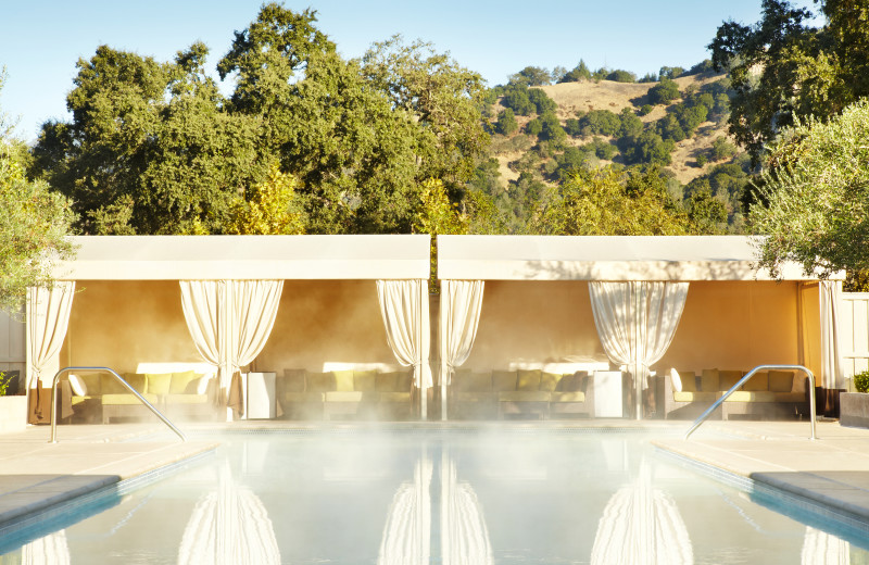 Outdoor cabanas at Solage Calistoga.