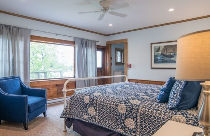 Guest bedroom at Linekin Bay Resort.