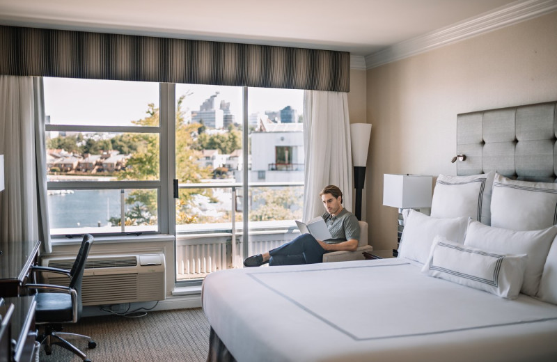 Guest room at Granville Island Hotel Downtown Vancouver.