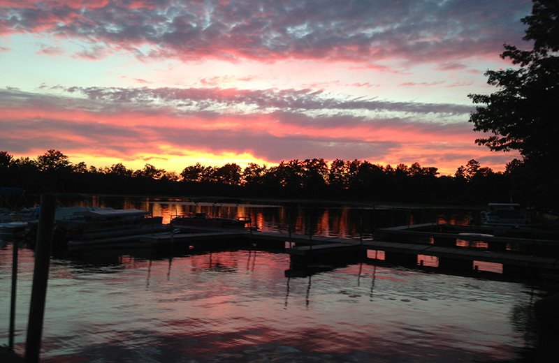Sunset at Edinboro Lake Resort.