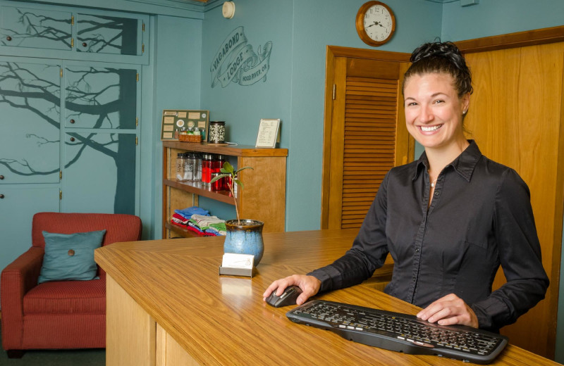 Front desk at Vagabond Lodge.