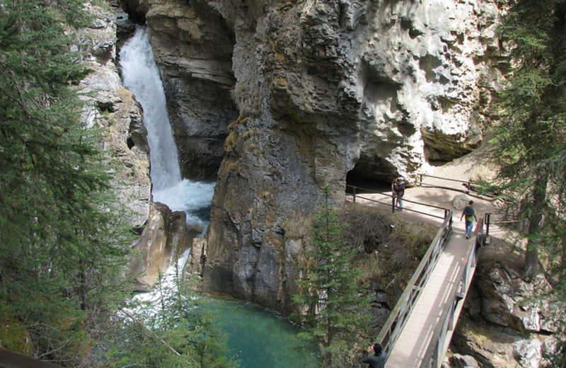 Johnston Canyon Upper Falls at Johnston Canyon Resort.
