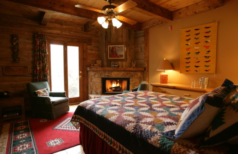 Guest room at The Lodge at Red River Ranch.
