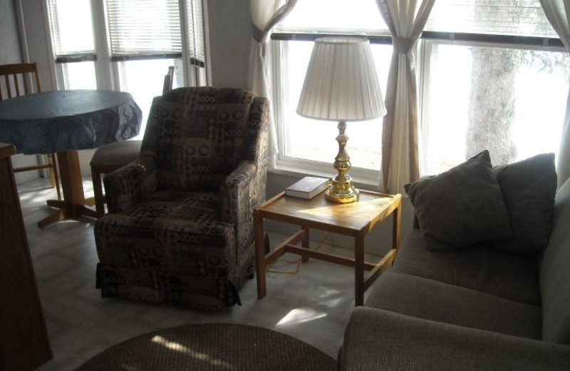 Cabin interior at Soft Pines Resort.