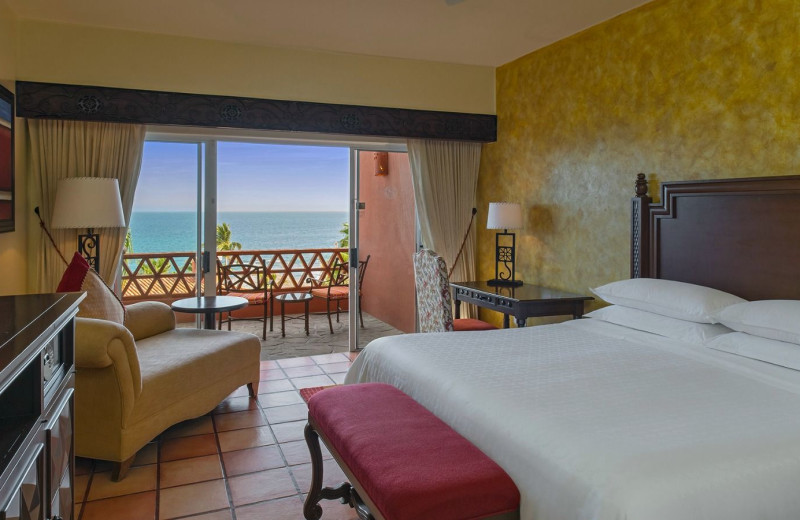 Guest room at Sheraton Hacienda del Mar Resort & Spa.