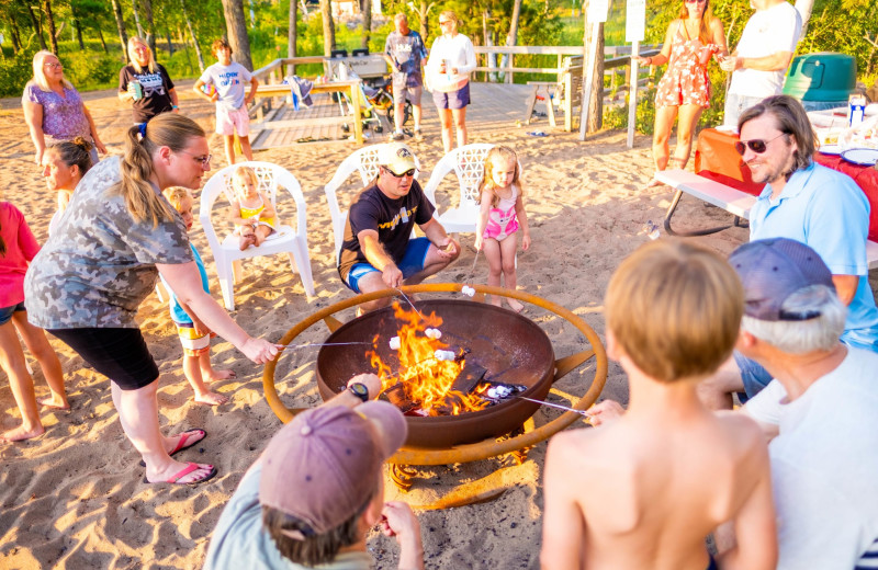 Fire pit at Boyd Lodge.