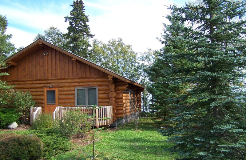 Cabin exterior at Lutsen Resort on Lake Superior.