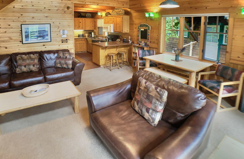 Rental kitchen living room at Sisters Vacation Rentals.