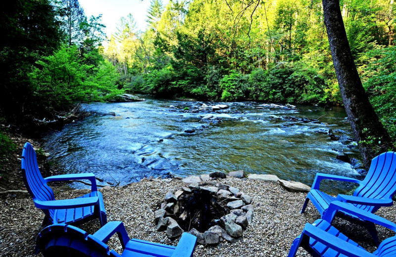 River view at Sliding Rock Cabins.