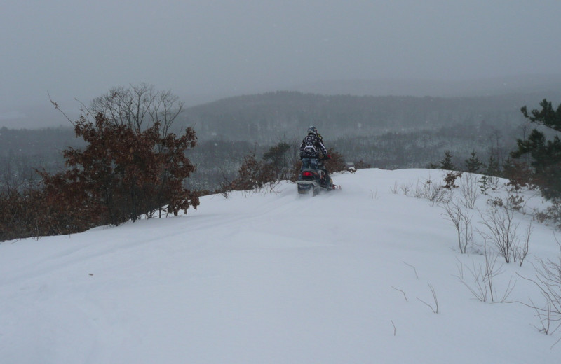 Snowmobiling at Woodside Cottages of Bayfield.