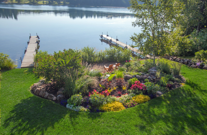 Lake gardens at Half Moon Trail Resort, on Boot Lake.