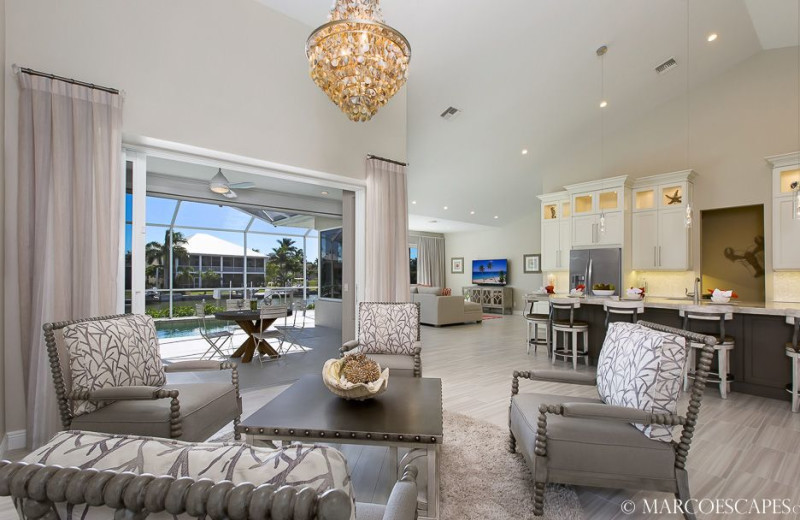 Rental living room at Marco Escapes.