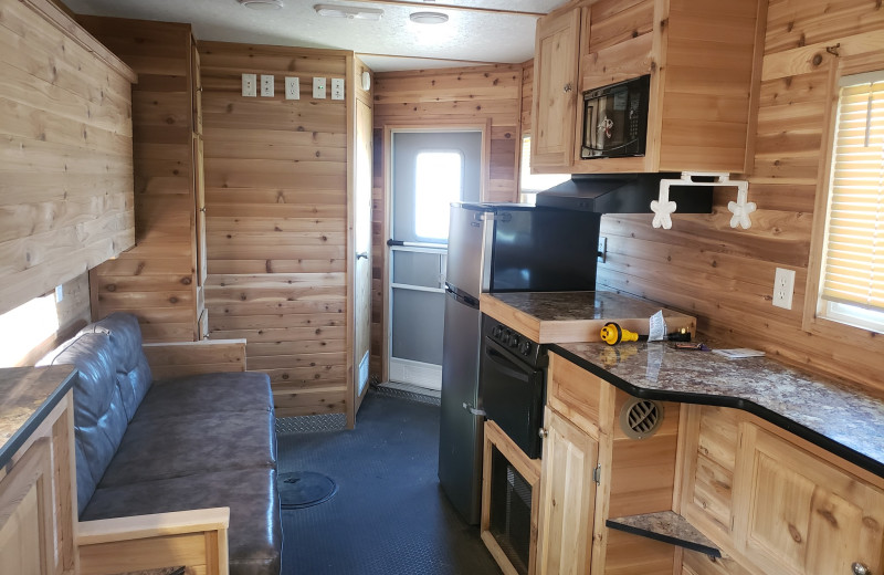 Ice fishing house at McQuoid's Inn and Event Center.