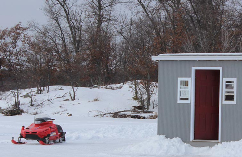 Ice fishing at Popp's Resort.