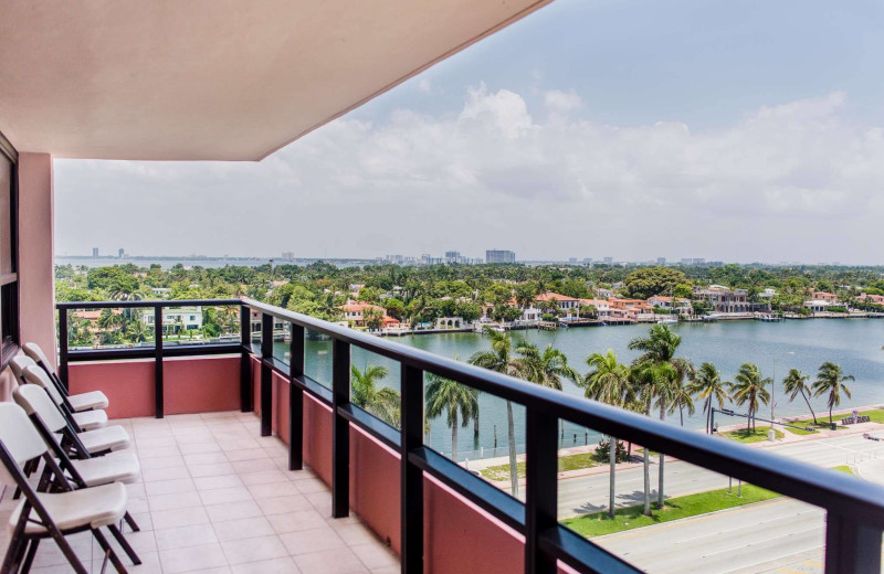 Guest balcony at The Alexander All Suite Oceanfront Resort.