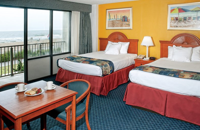 Guest room at Best Western PLUS Oceanfront Virginia Beach.