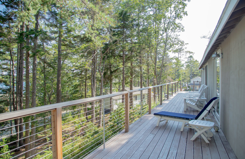 Cottage deck at Linekin Bay Resort.